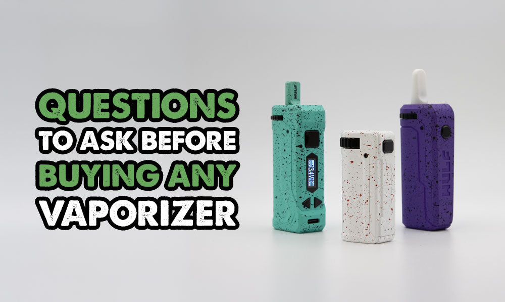 Three Wulf Mods Uni Vaporizers on white-gray background with blog text on left side of image