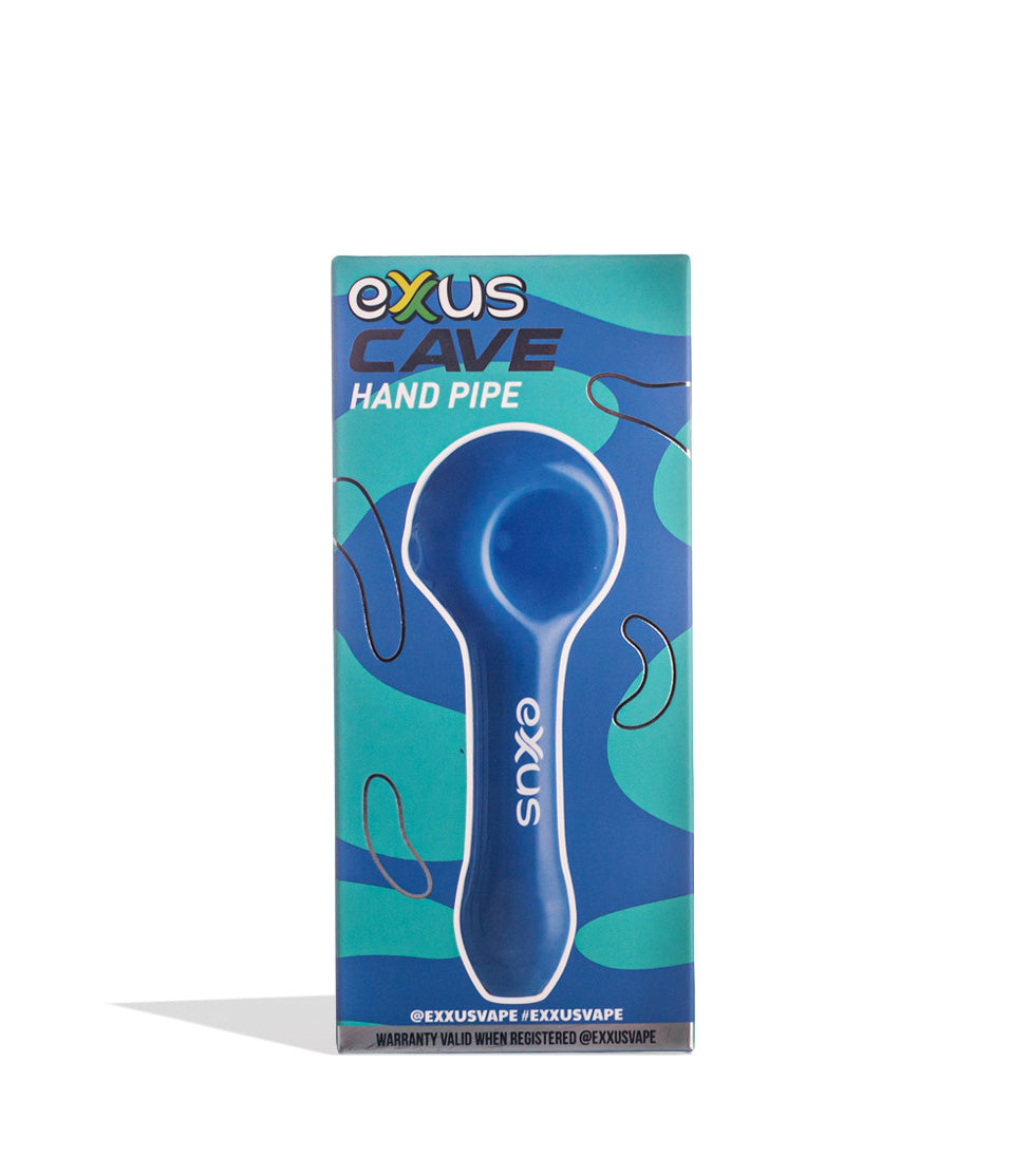 Milky Blue Exxus Vape Cave Hand Pipe Packaging Front View on White Background