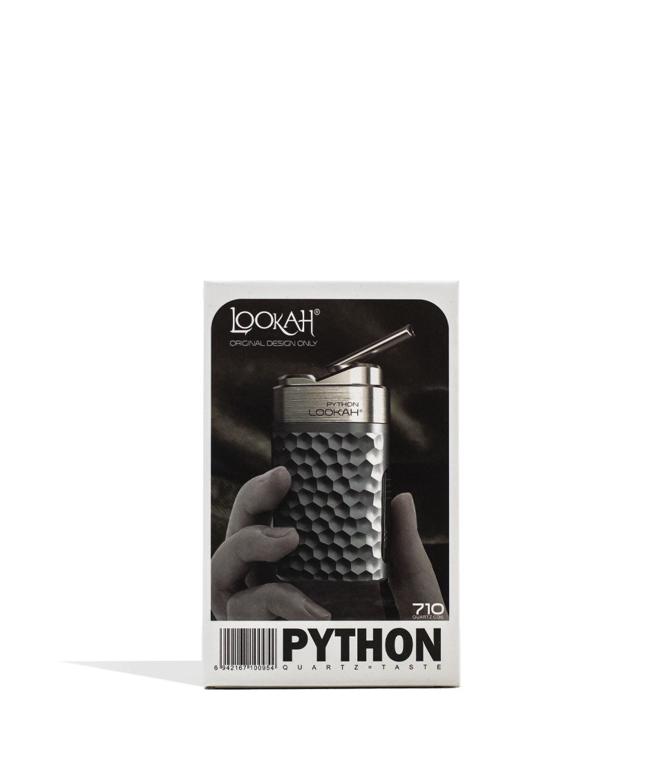 Grey Lookah Python Wax Vaporizer Packaging Front View on White Background