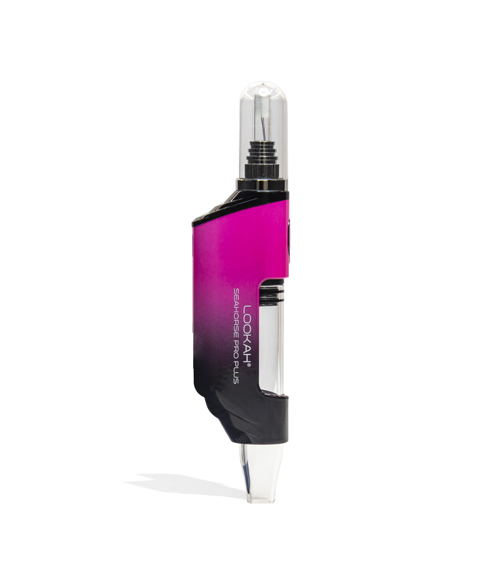 Pink Black Lookah Seahorse Pro Plus Gradient Edition Nectar Collector Front View on White Background