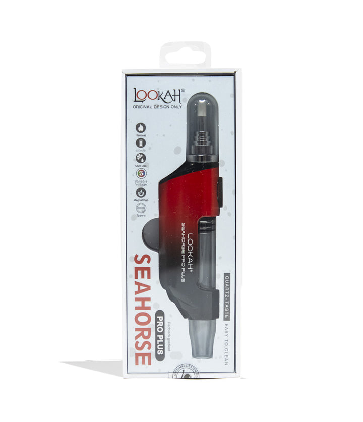 Red Black Lookah Seahorse Pro Plus Gradient Edition Nectar Collector Packaging Front View on White Background