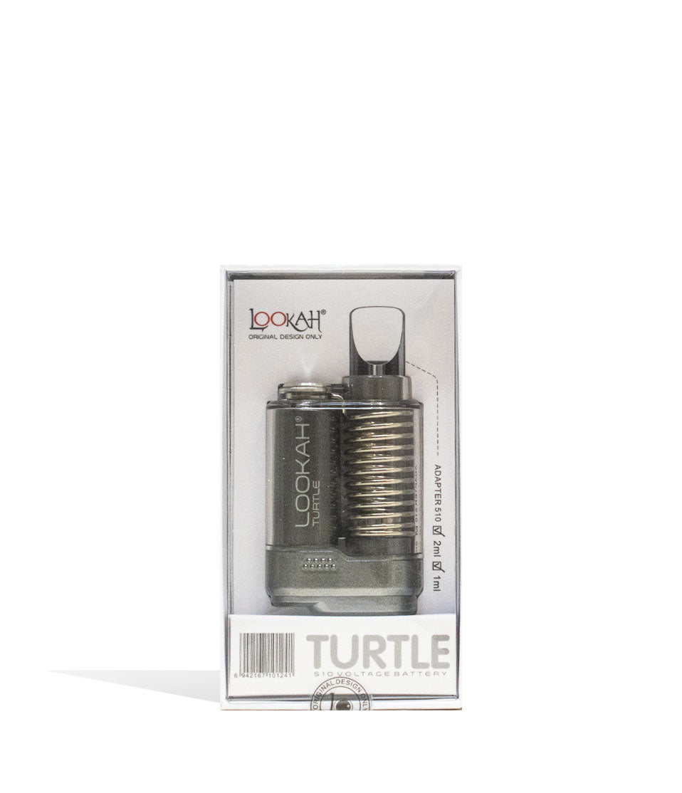 Grey Lookah Turtle 2g Cartridge Vaporizer Packaging Front View on White Background