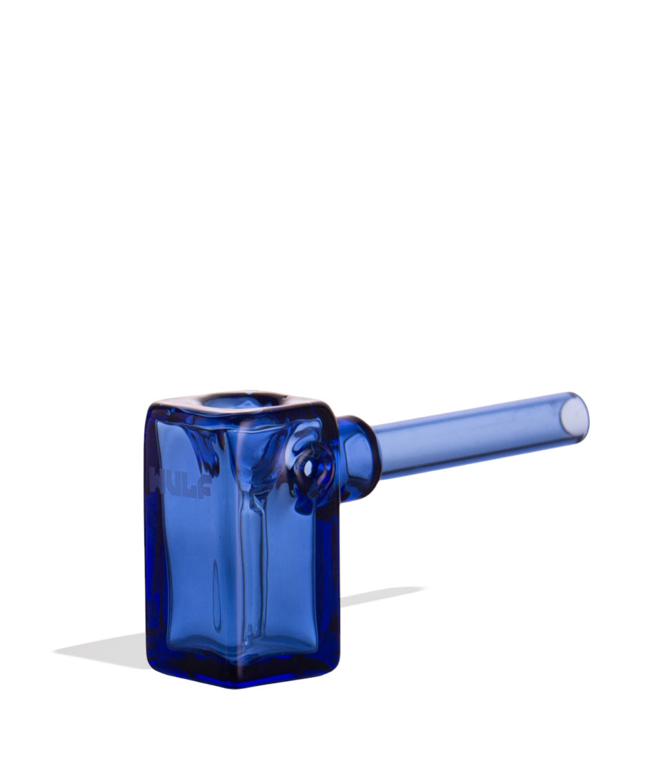 Blue angled Wulf Mods Drft Bubbler on white background