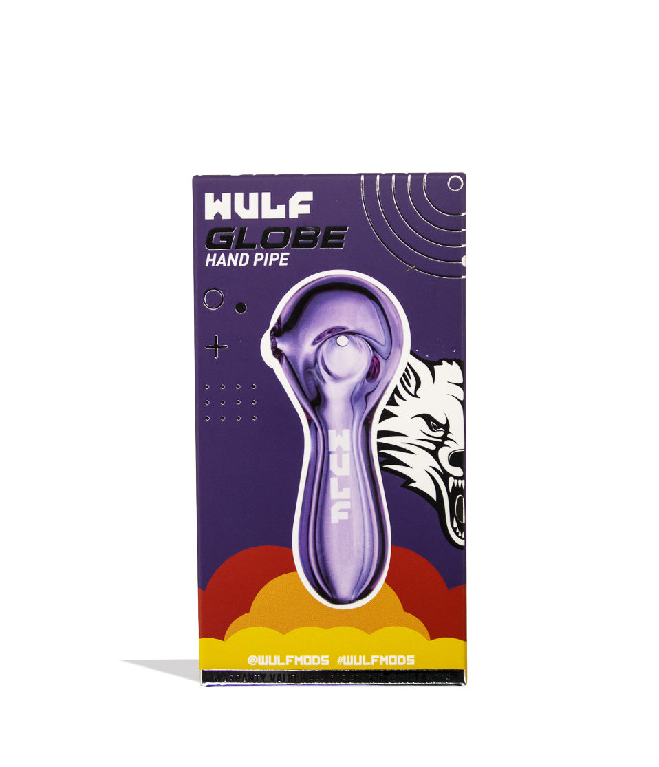 Purple Wulf Mods Globe Hand Pipe Packaging Front View on White Background