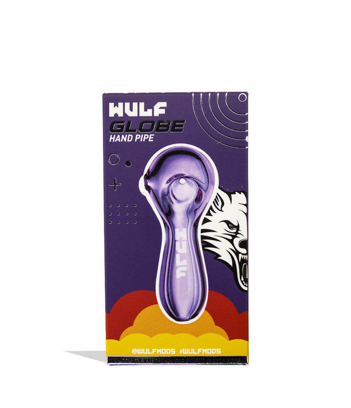 Purple Wulf Mods Globe Hand Pipe Packaging Front View on White Background