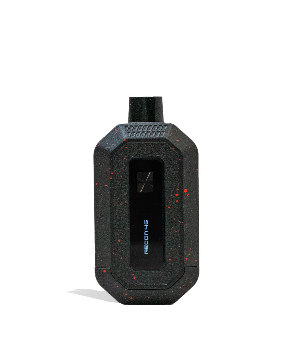 Black Red Spatter Wulf Mods Recon 4g Dual Cartridge Vaporizer Front View on White Background