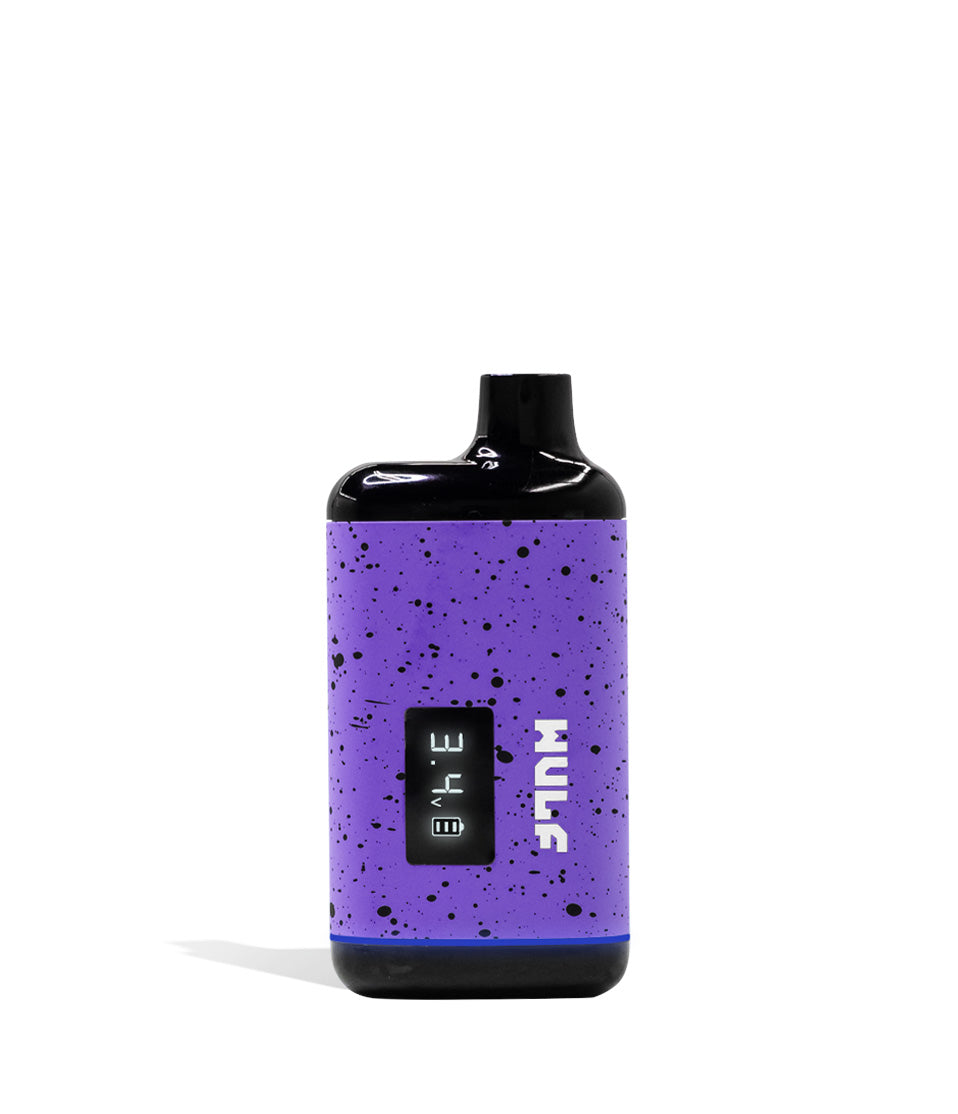 Purple and Black Spatter Wulf Mods Recon Cartridge Vaporizer on white background