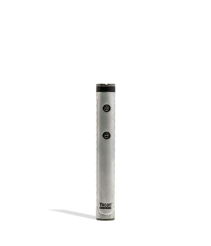 Silver Yocan Black Smart Cartridge Vaporizer Back View on White Background