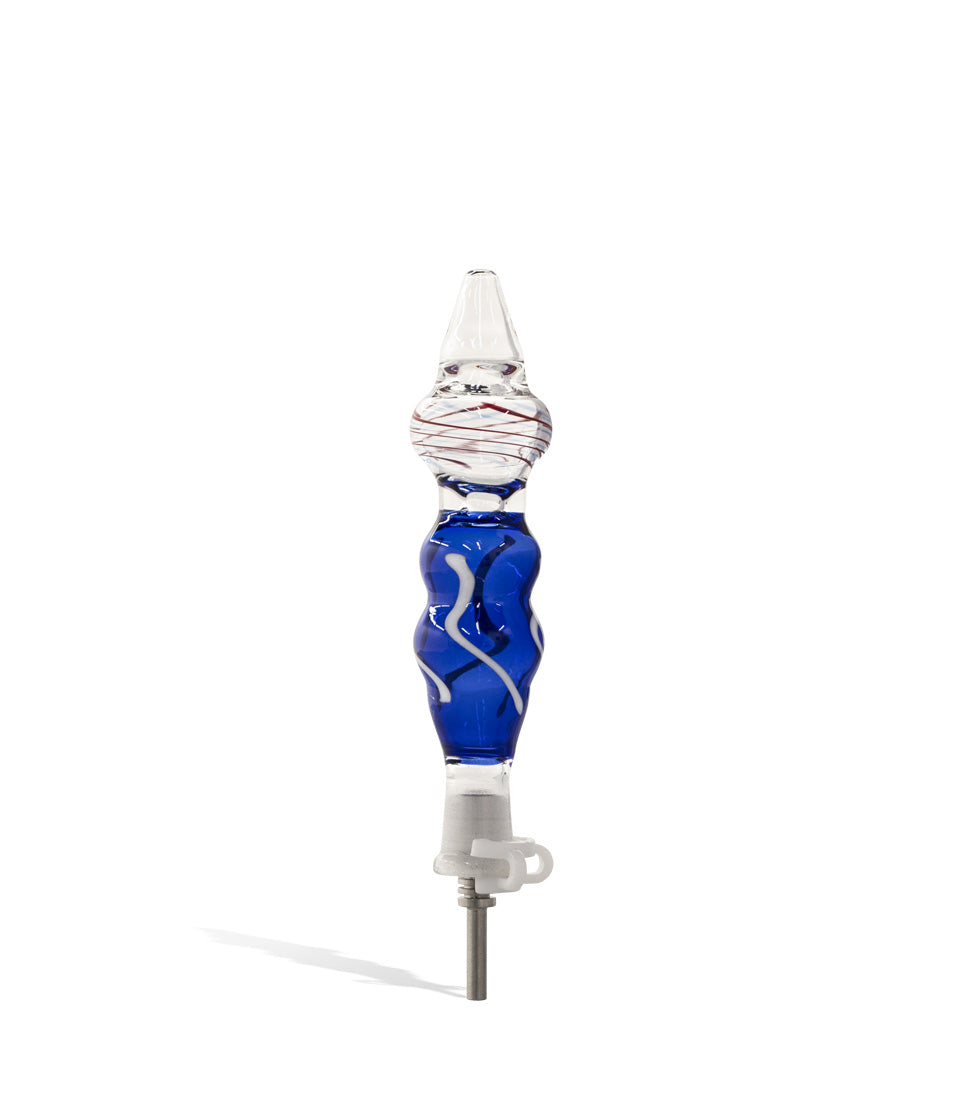 Blue 10mm Titanium Tipped Nectar Straw with Clip on white background