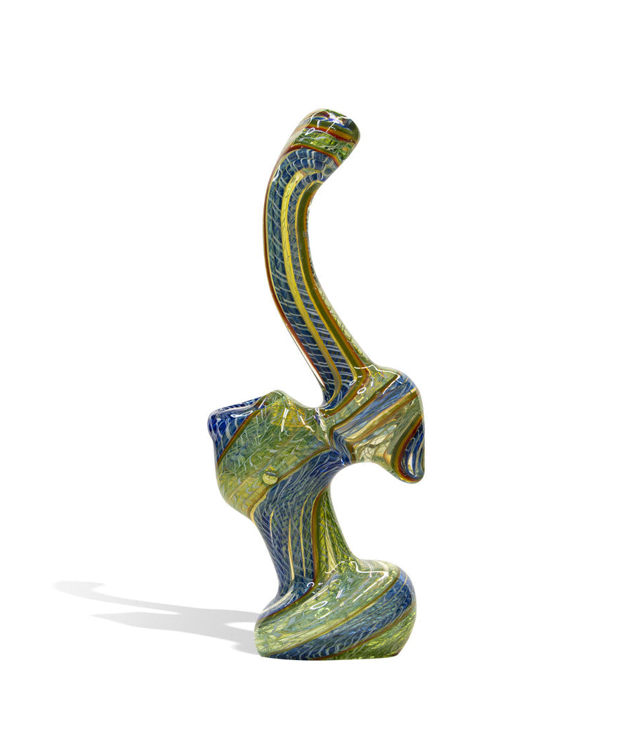 7 inch Twisted Art Design Bubbler on white background