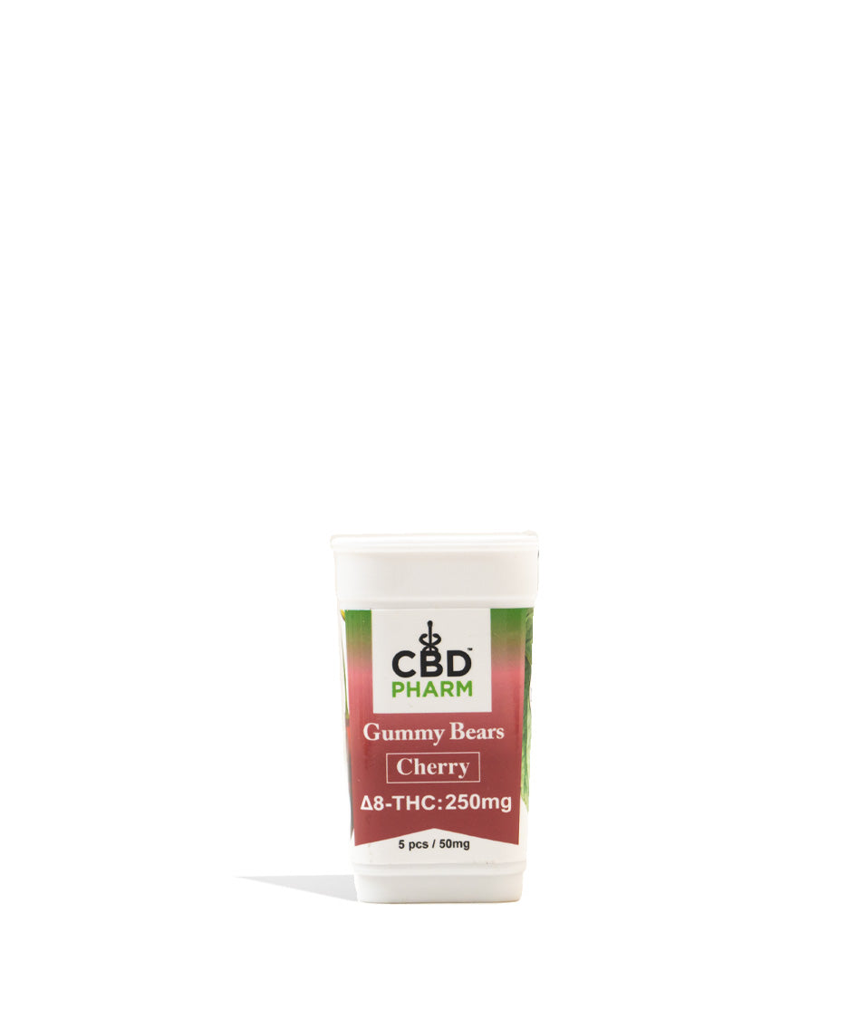 Cherry CBD Pharm 250mg D8 Gummies on white background