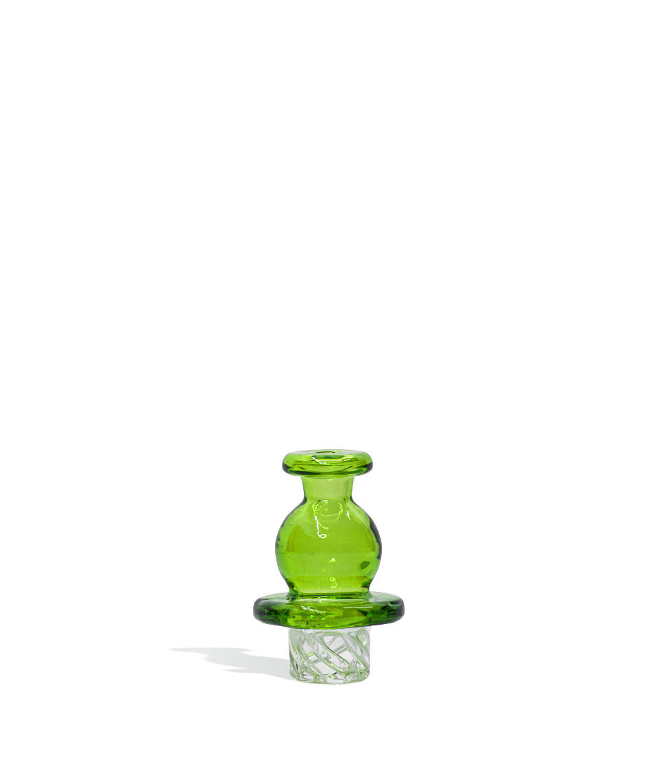 Green Colored Turbine Airflow Carb Cap on white background