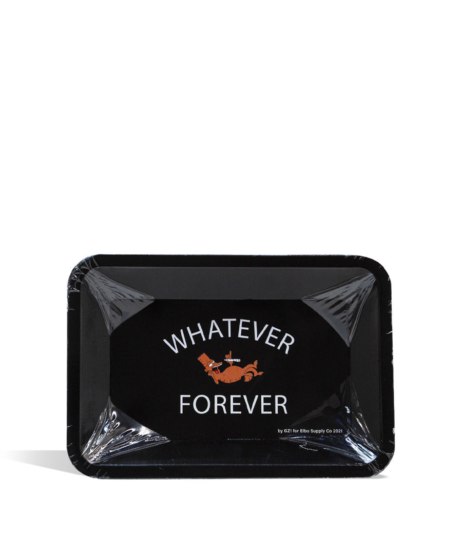 Elbo Glass Layback Whatever Forever Metal Rolling Tray front view on white background