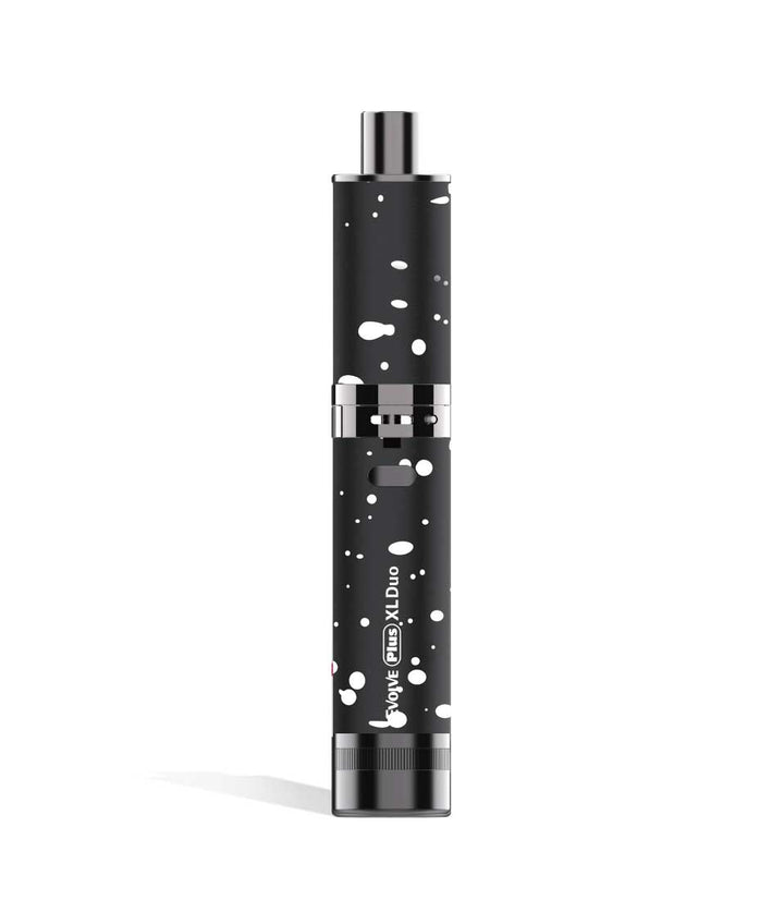 Black white spatter Dry Herb Wulf Mods Evolve Plus XL Duo 2-in-1 Kit on white studio background