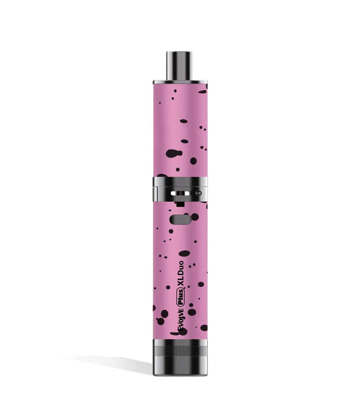 Pink Black Spatter Dry Herb Wulf Mods Evolve Plus XL Duo 2-in-1 Kit on white studio background