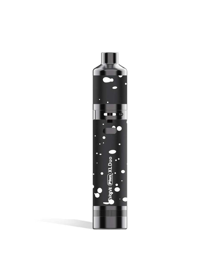 Black White Spatter Wax Pen Wulf Mods Evolve Plus XL Duo 2-in-1 Kit on white studio background