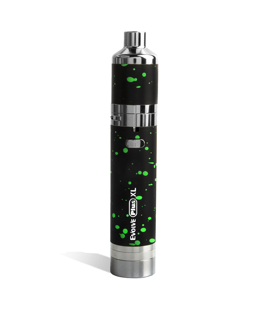 Black Green Spatter Wulf Mods Evolve Plus XL Concentrate Vaporizer on white background