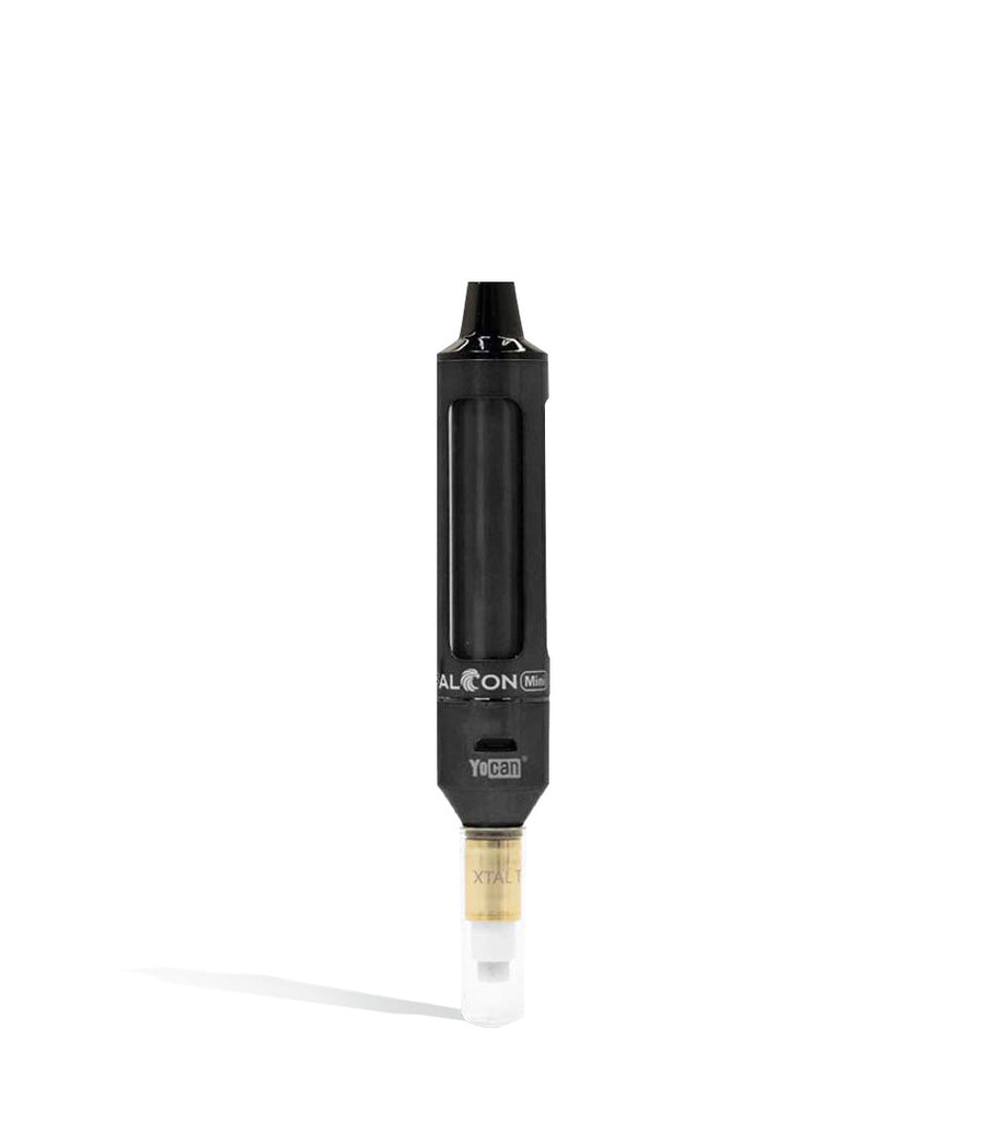 Black front view Yocan Falcon Mini Electric Nectar Collector on white studio background