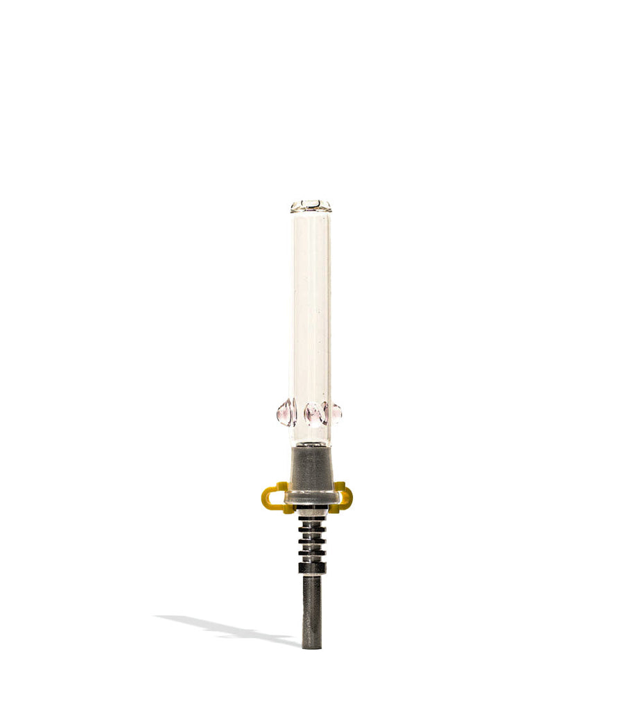 Glass Nectar Straw with 14mm Steel Tip on white background