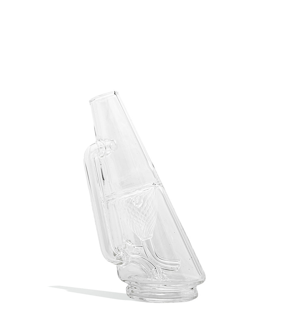 Side view Ryan Fitt Puffco Peak Glass Attachment on white background