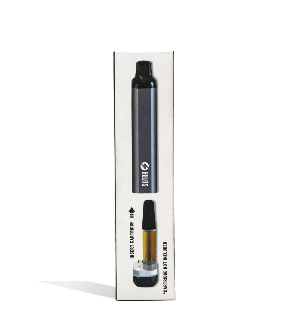 Gunmetal Sutra Vape SILO Auto Draw Cartridge Vaporizer Packaging Front View on White Background