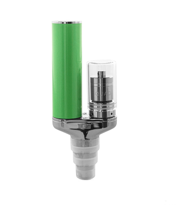 Yocan Torch XL Portable Enail Azure Green front view with Glass Tube on white background