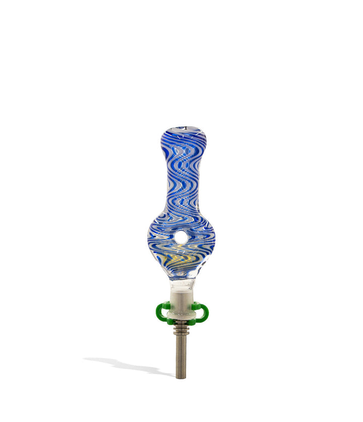 Blue ZigZag Nectar Collector with 10mm Titanium Tip on white background